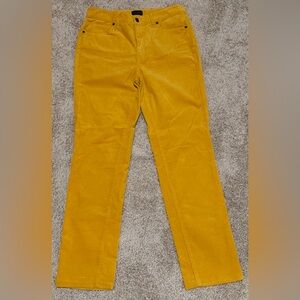 Talbots Corduroy Size 4 Straight Let Yellow Pants Stretch Cotton Blend Pockets